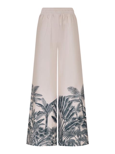 ANDRES OTALORA Tamu Mia Printed Crepe De Chine Wide-Leg Pants print