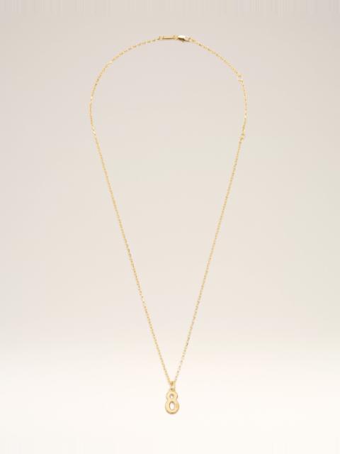 AMI Paris GOLD BRASS HAMMERED "8" PENDANT NECKLACE