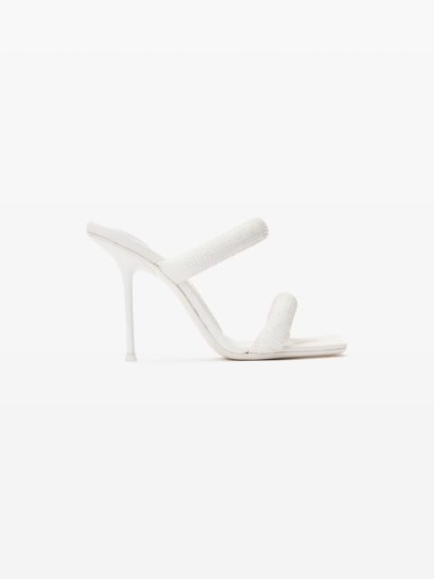 Alexander Wang julie 105mm denim crystal hotfix tubular sandal