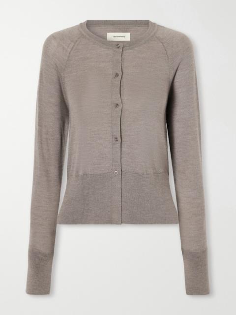 mfpen Appointment merino wool and silk-blend cardigan Taupe