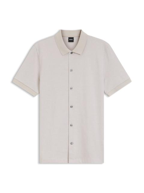 BOSS REGULAR-FIT SHIRT IN BUBBLE-STRUCTURE COTTON