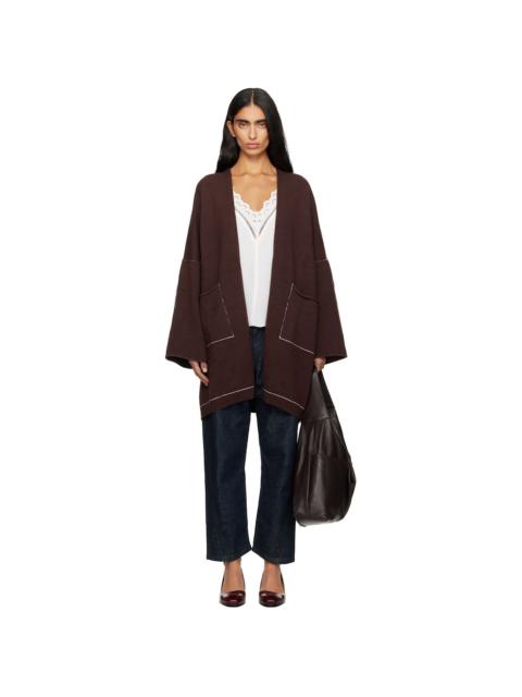 LAUREN MANOOGIAN Brown Stitch Wide Cardigan