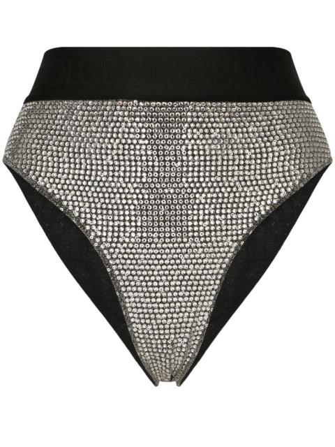 Briefs with sequins and rhinestones