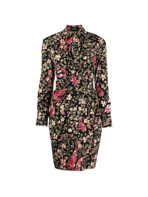 floral-print shirtdress