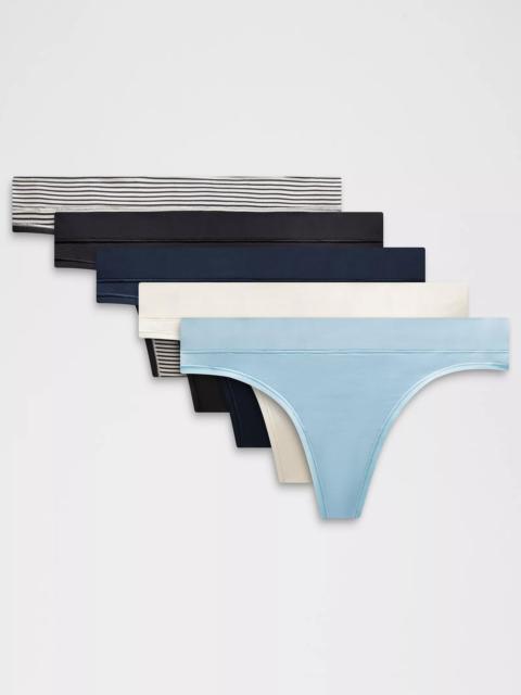 lululemon UnderEase Mid-Rise Thong Underwear *5 Pack