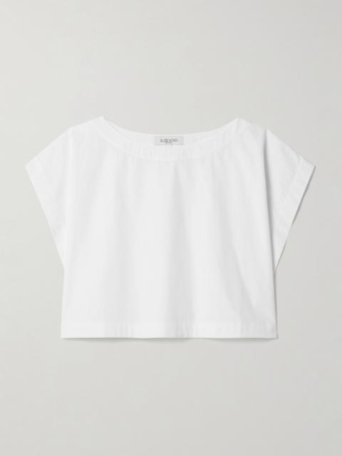 SUZIE KONDI Kori cropped cotton-poplin top White