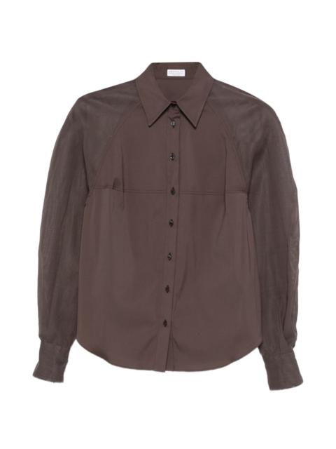 Brunello Cucinelli sheer-panel long-sleeve shirt