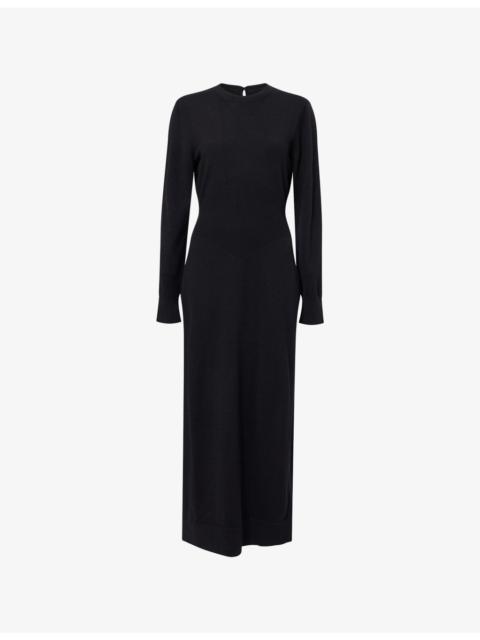 Givenchy Side-Slit Long-Sleeve Cashmere Midi Jumper Dress
