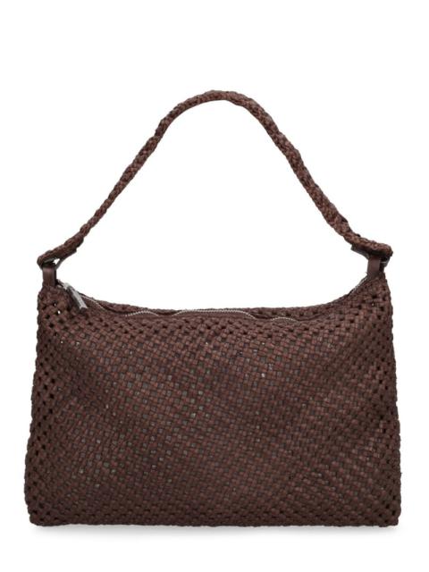 ST. AGNI Macramé woven leather shoulder bag