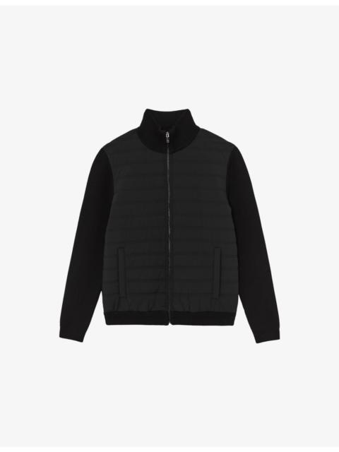 REISS Townsend Funnel-Neck Ribbed-Neck Jacket