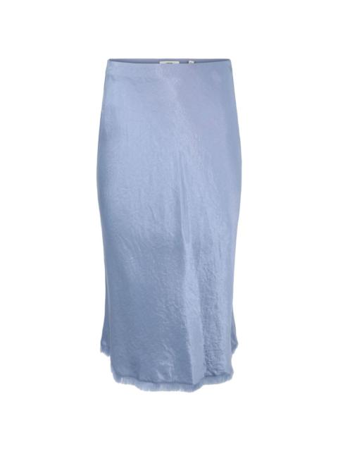 satin-finish midi skirt