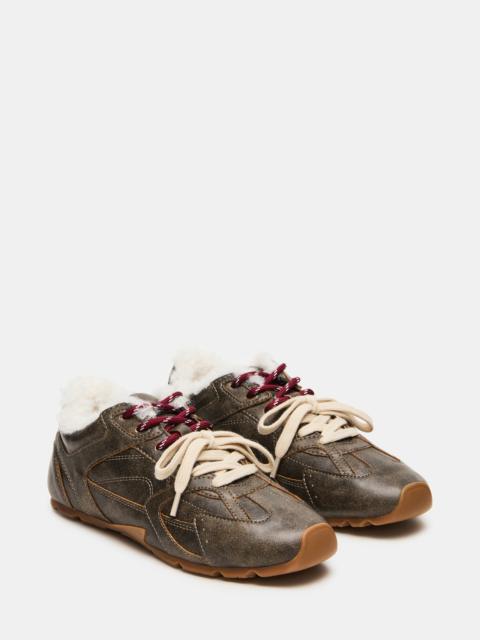 STEVE MADDEN AZIEL FAUX FUR BROWN DISTRESSED