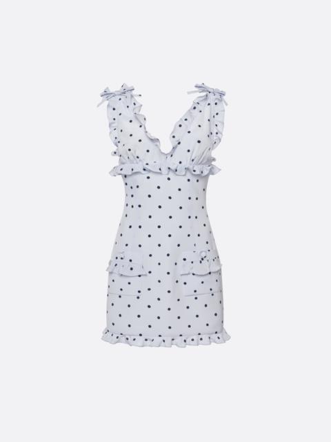 Alessandra Rich POLKA-DOT SILK MINI DRESS WITH POCKETS