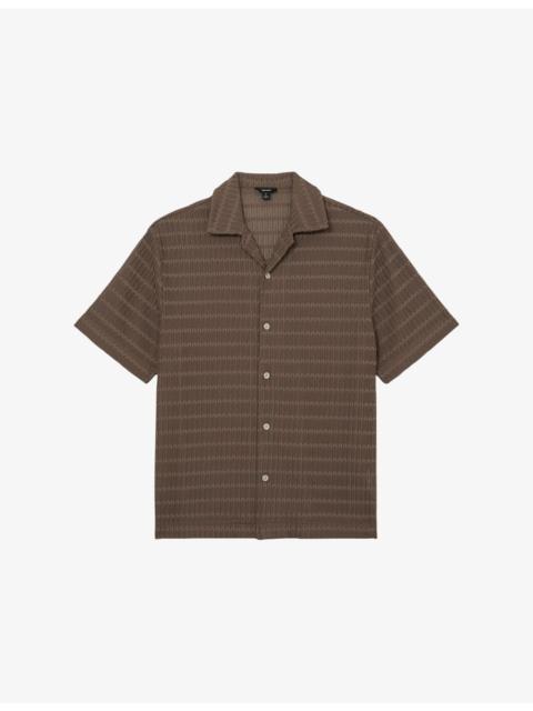 REISS Sid Short-Sleeved Crochet Shirt