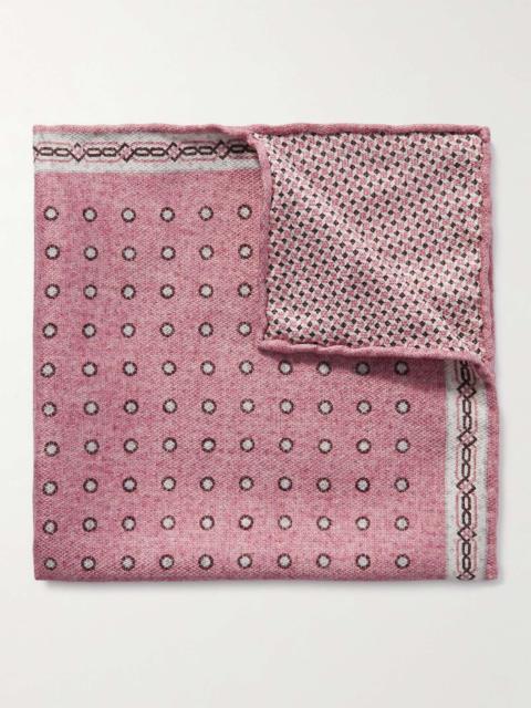 Brunello Cucinelli Reversible Printed Silk-Twill Pocket Square