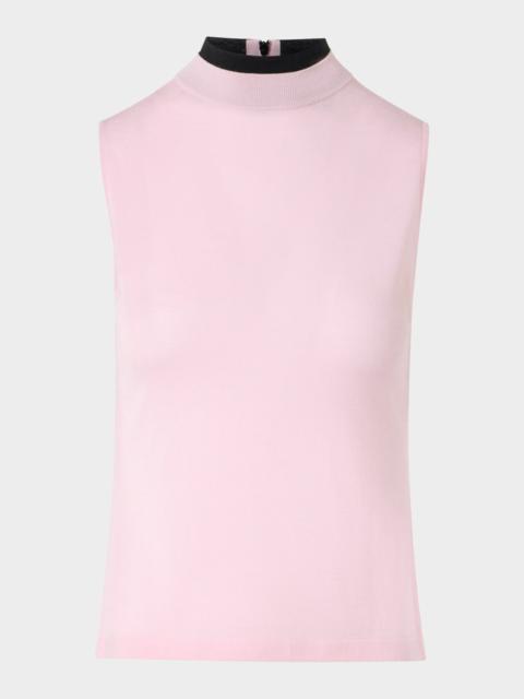 AKRIS Sleeveless Merino Knit Mock-Neck Top
