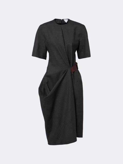 Bottega Veneta Belted wool midi dress