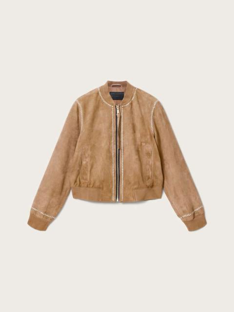 ALLSAINTS ORTEN WHIPSTITCH SUEDE BOMBER JACKET