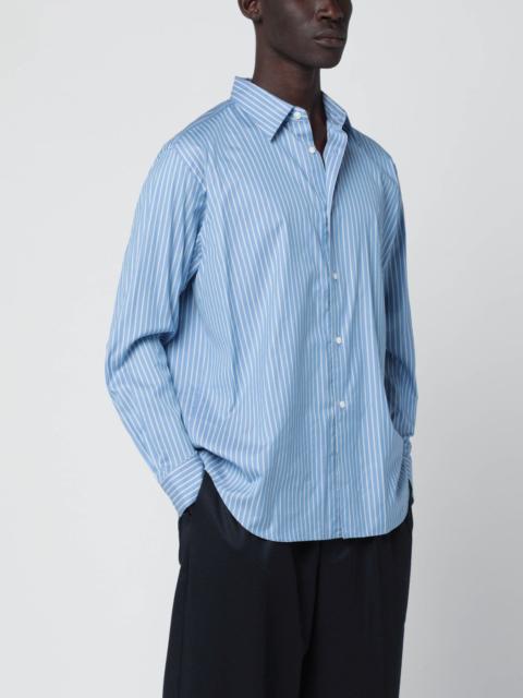 AURALEE Light blue striped cotton and silk shirt