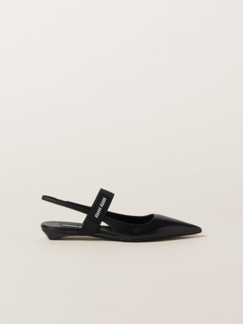 Miu Miu Leather slingback ballerinas