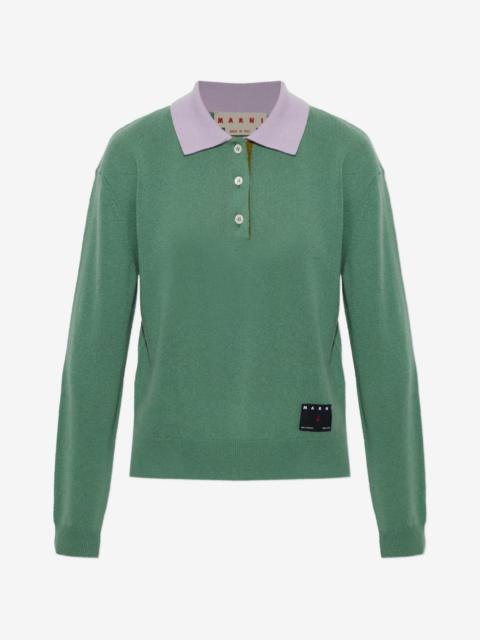 Marni cashmere long-sleeve polo shirt