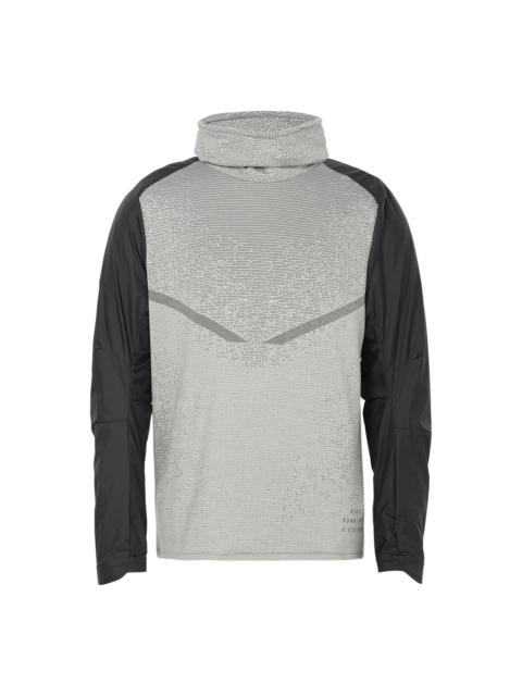 Nike Men's Nike SS22 Colorblock Breathable High Collar Stripe Long Sleeves Black Gray T-Shirt DM4629-010