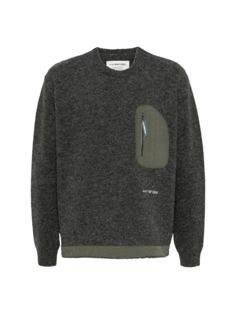 zip-pocket wool jumper