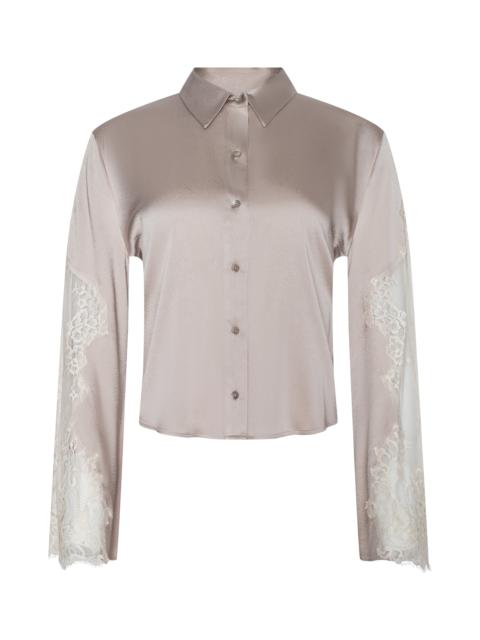 L'AGENCE Capri Lace Sleeve Blouse