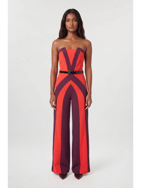 KAREN MILLEN Compact Stretch Colour Block Tailored Bandeau Jumpsuit