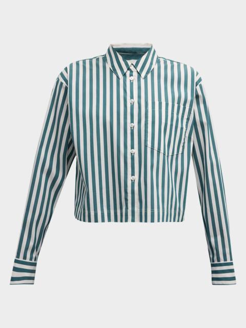 VERONICA BEARD Maia Stripe Long-Sleeve Shirt
