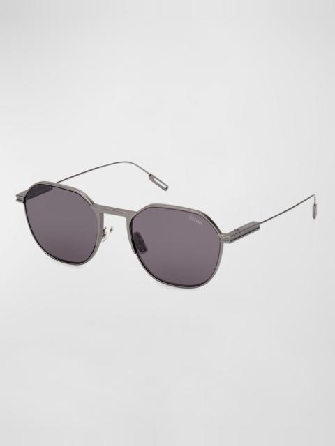 ZEGNA Men's Metal Round Sunglasses