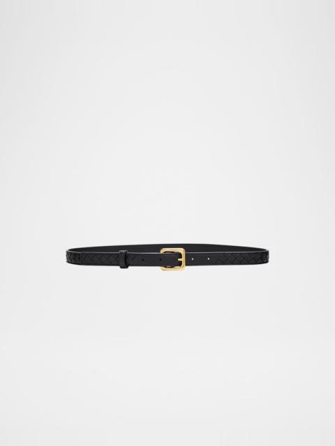 Bottega Veneta Watch-Buckle Intrecciato Leather Belt