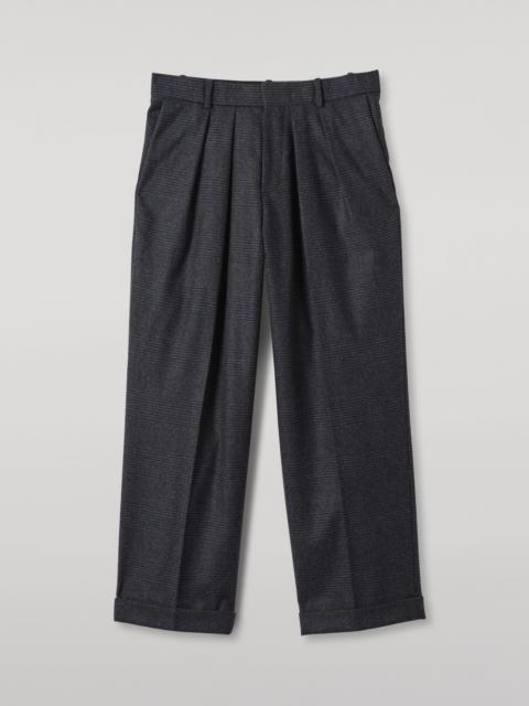 Johnstons of Elgin Traquair Dark Blue Urquhart Check Trousers