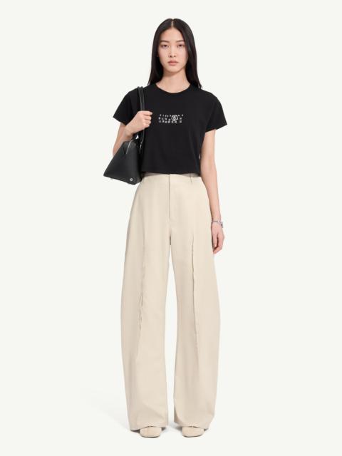 MM6 Maison Margiela Light cotton twill wide-leg trousers