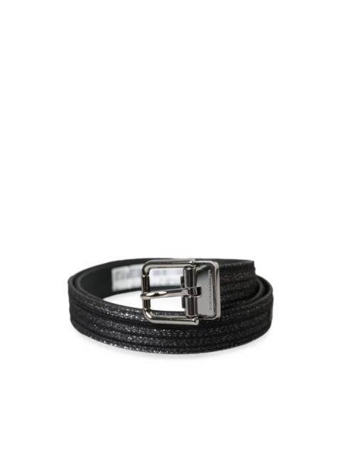 Dolce & Gabbana glitter-finish leather belt
