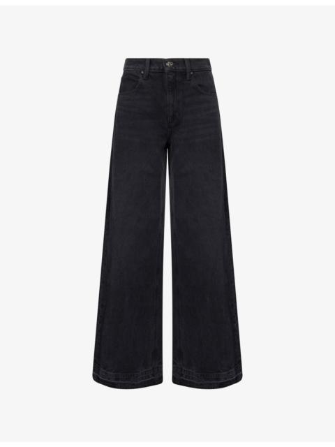 PAIGE "Cameron 34"" Wide-Leg High-Rise Denim-Blend Jeans"