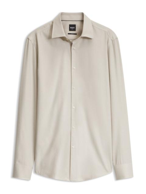 BOSS SLIM-FIT SHIRT IN PATTERNED COTTON-BLEND FLANNEL