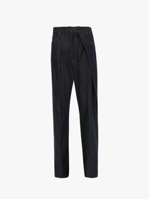 Victoria Beckham Fold Detail Jean In Indigo