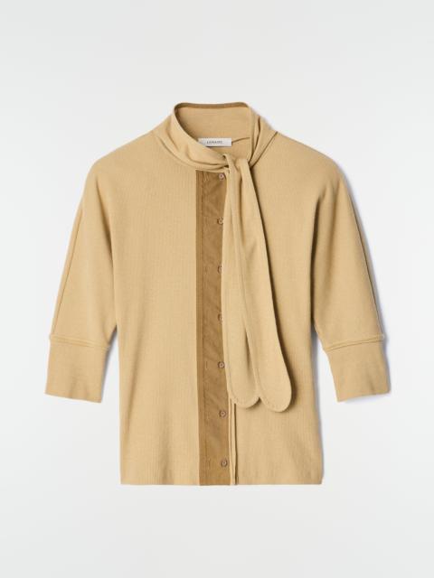 Lemaire ASCOT T-SHIRT IN LINEN AND COTTON RIBBED JERSEY