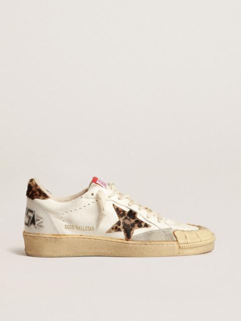 Golden Goose Ball Star in nappa with leopard-print pony skin star and heel tab