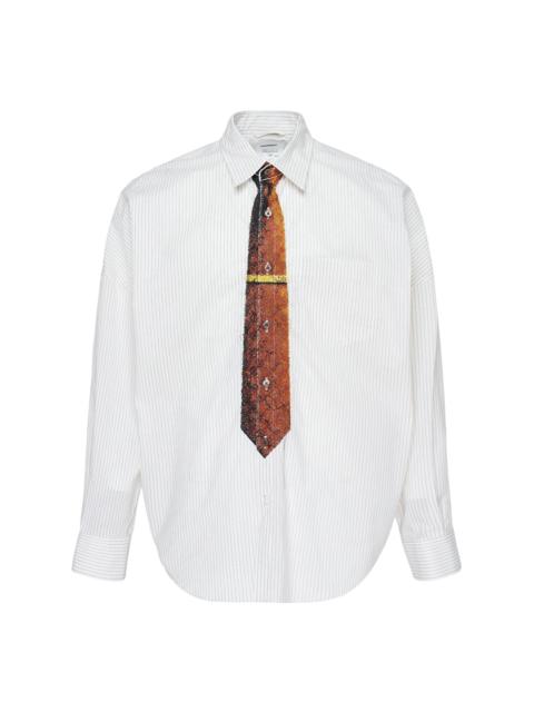 doublet Trompe L'Oeil Tie Embroidery Long Sleeve Shirt