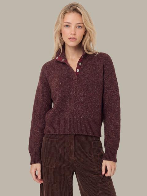 525 america Boxy Snap Front Henley