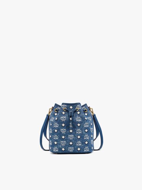MCM Dessau Drawstring in Vintage Denim Jacquard
