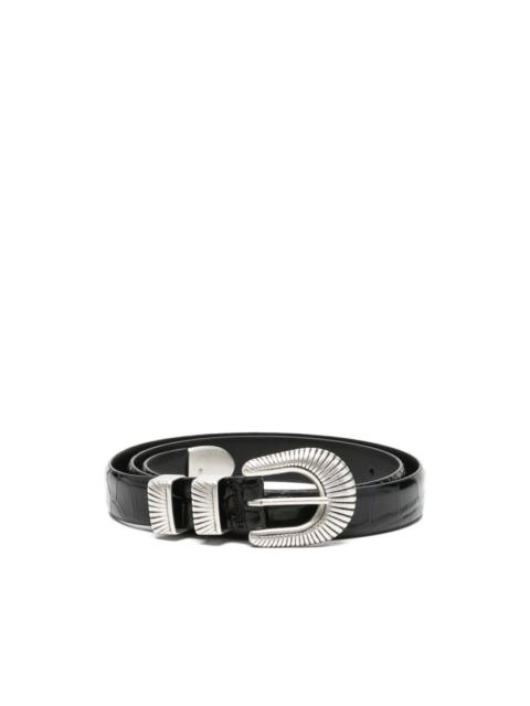 BARENA crocodile-effect belt