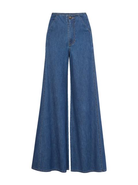 VERONICA BEARD DIGBY WIDE-LEG CHAMBRAY PANT