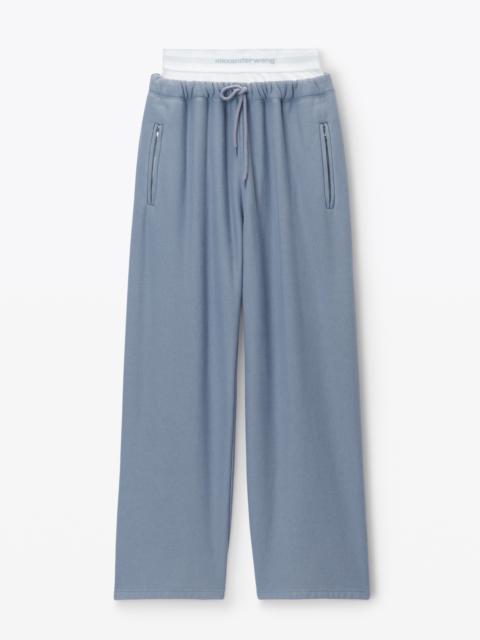 Alexander Wang wide leg sweatpants with pre-styled logo brief waistband