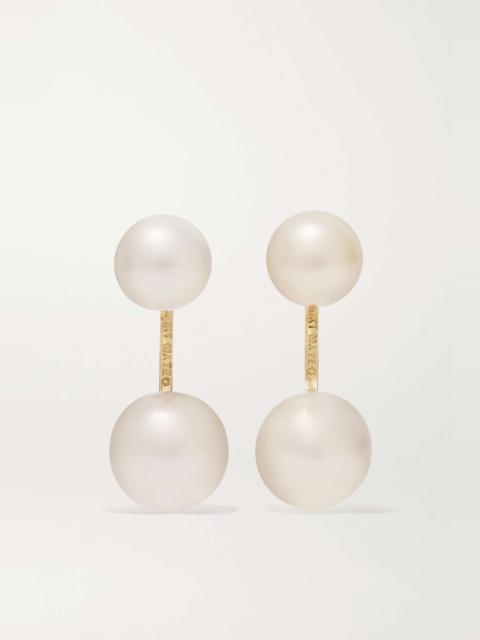 14-karat gold pearl earrings