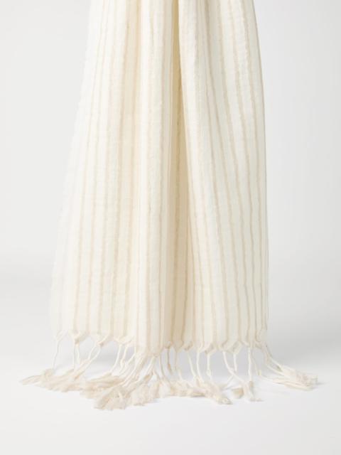 Brunello Cucinelli Sparkling wool and linen double knit scarf