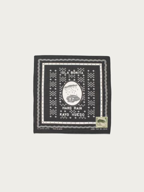 Kapital Fastcolor Selvedge Bandanna (POLKA DOTS HARD RAIN) 15x15 - Black