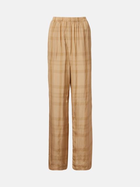 The Frankie Shop Baxter checked twill wide-leg pants